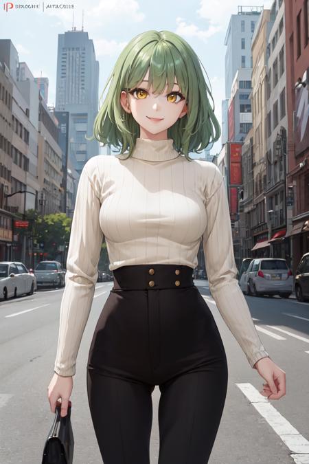 05886-2713022752-masterpiece, best quality, absurdres, perfect anatomy, 1girl, solo, light green hair, yellow eyes, medium hair, sweater, ribbed.png